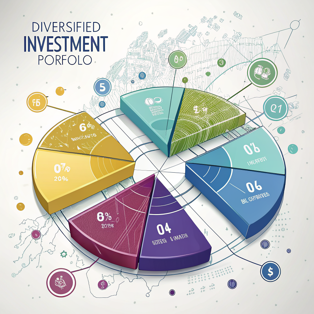 AI 생성 이미지: 암호화폐 포트폴리오 자산 배분 개념 일러스트 (Recraft V3)