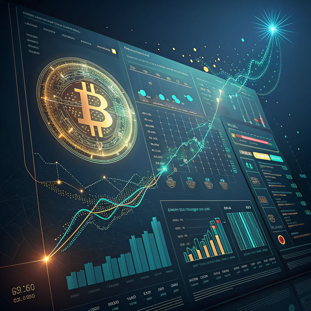 비트코인 온체인 지표 분석 대시보드 AI 생성 이미지 (Recraft V3)