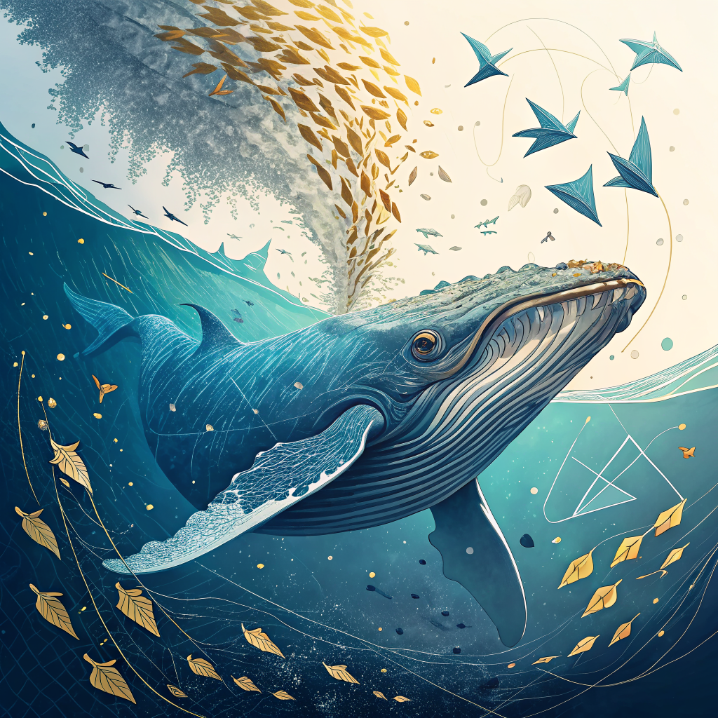 기관 투자자(스마트머니)가 공포장에서 비트코인을 매집하는 개념을 표현한 디지털 일러스트레이션 — AI 생성 이미지 (Recraft V3)