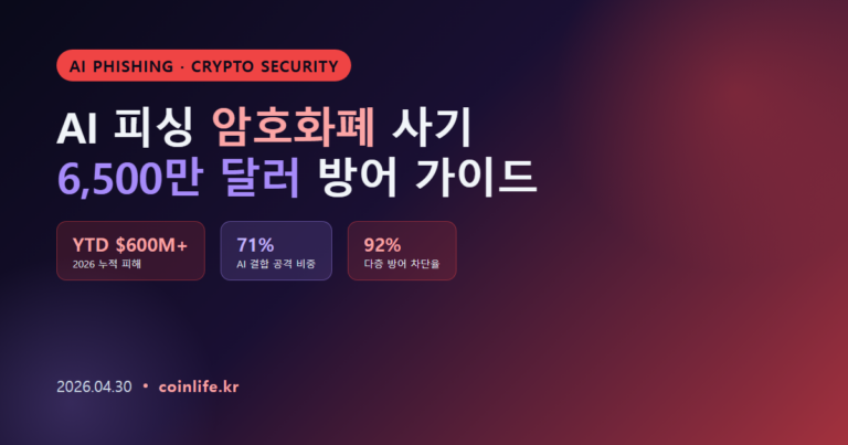 AI 피싱 암호화폐 사기 6500만 달러 방어 완전 가이드