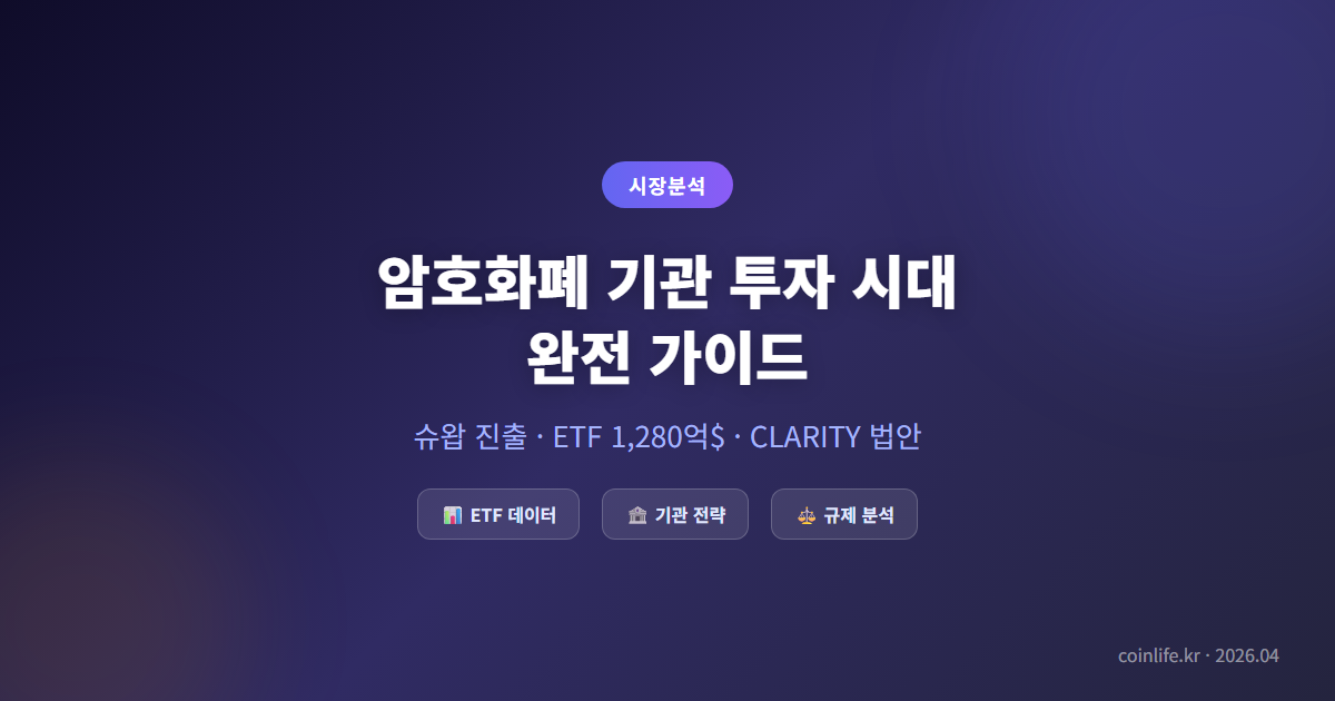 암호화폐 기관 투자 시대 완전 가이드: 슈왑 진출과 투자 전략