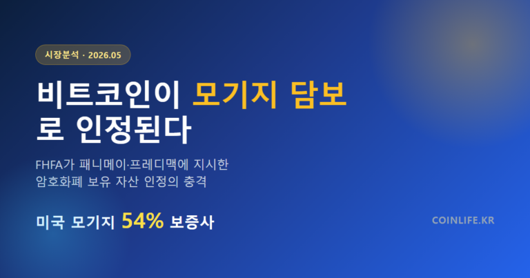 비트코인이 모기지 담보로: 패니메이 암호화폐 인정 충격